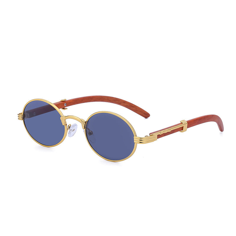 Lunettes de soleil rondes en bois avec film coloré