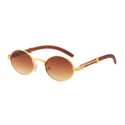 Lunettes de soleil rondes en bois avec film coloré