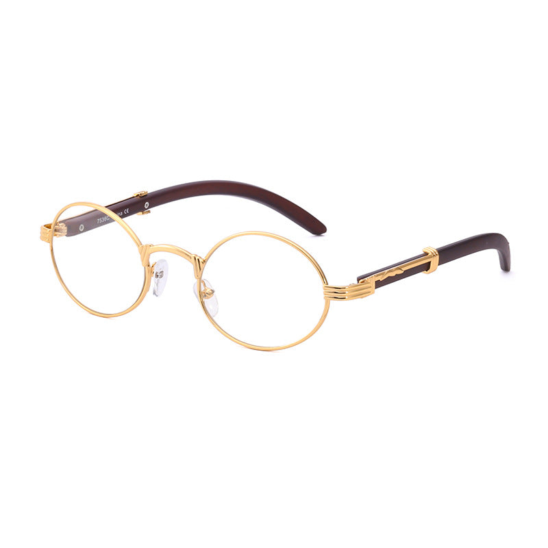 Lunettes de soleil rondes en bois avec film coloré