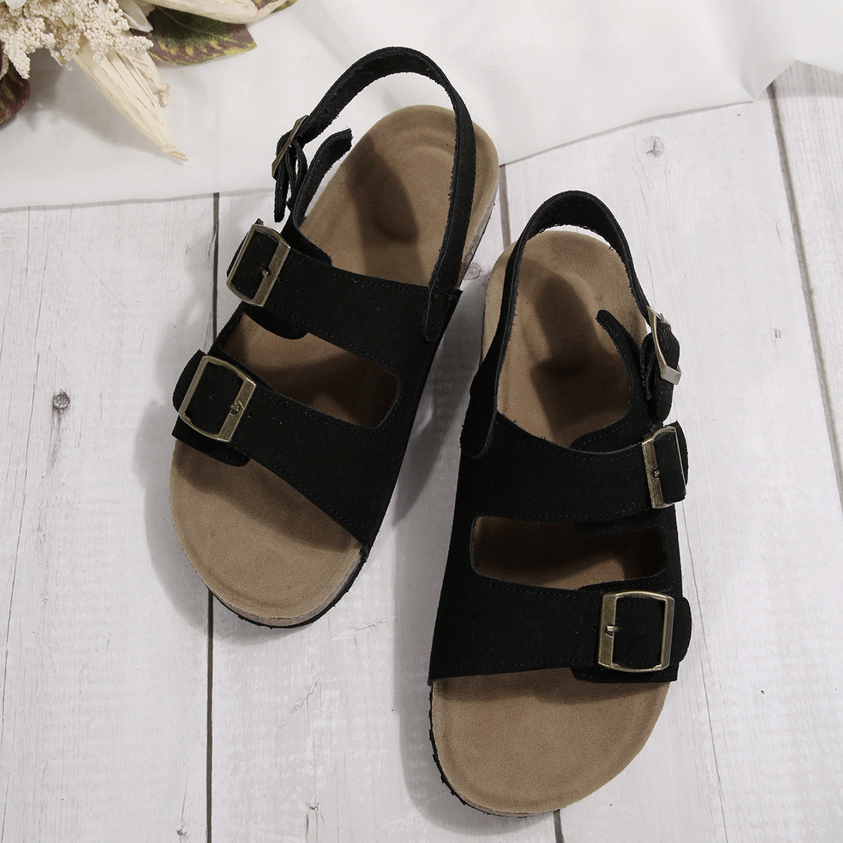 Sandales Femme en Liège Style Coréen – Confort Été & Design Chic