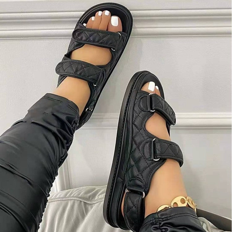 Sandales Femme à Scratch (Velcro) – Sandales de Plage Confort Été