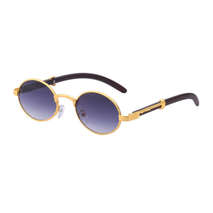 Lunettes de soleil rondes en bois avec film coloré