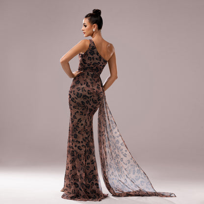 Robe soirée léopard