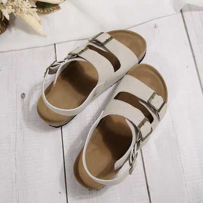Sandales Femme en Liège Style Coréen – Confort Été & Design Chic