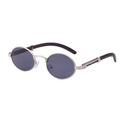 Lunettes de soleil rondes en bois avec film coloré