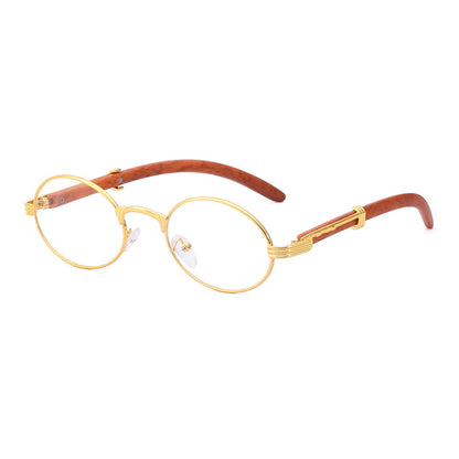 Lunettes de soleil rondes en bois avec film coloré